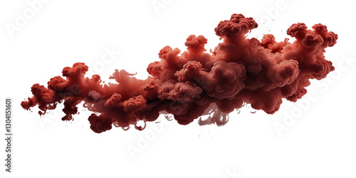 Realistic dry red smoke clouds fog