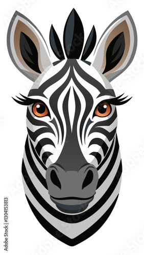 zebra head isolated on white