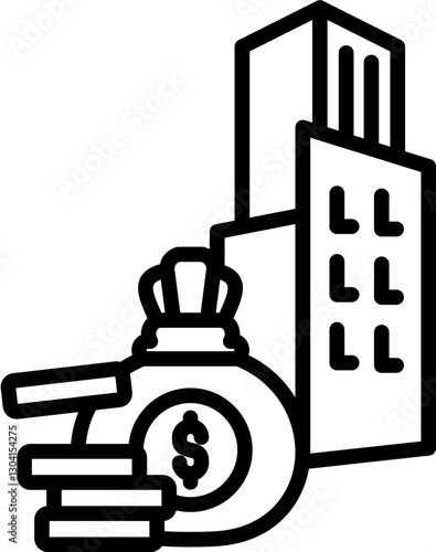 Investment Venture Icon in Outline Style. Simple Vector Design. Simple Vector Outline Icon