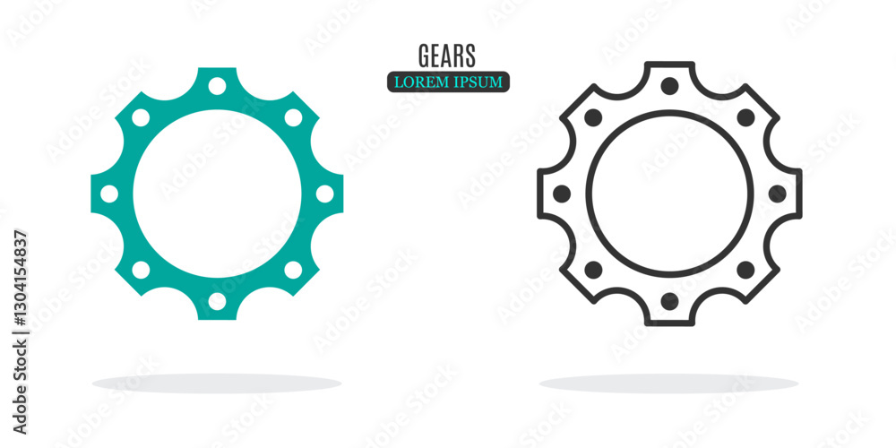 Illustration symbol. Gears abstract illustration design. Stock vector icon.