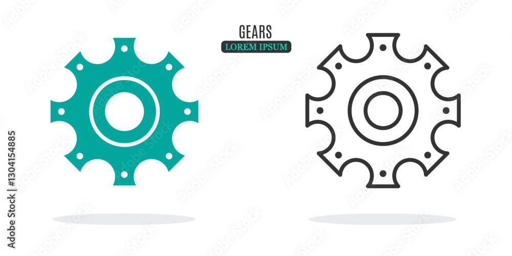 Obraz premium Illustration symbol. Gears abstract illustration design. Stock vector icon.