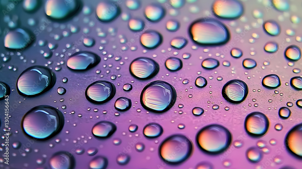 Colorful Water Drops on Purple and Blue Gradient Colorful Water Drops on Purple and Blue Gradient