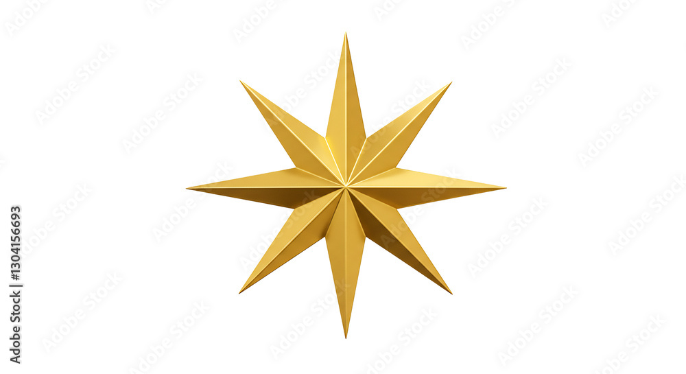 Golden twelve-pointed star shines brightly. AI Generated Golden twelve-pointed star shines brightly. AI Generated
