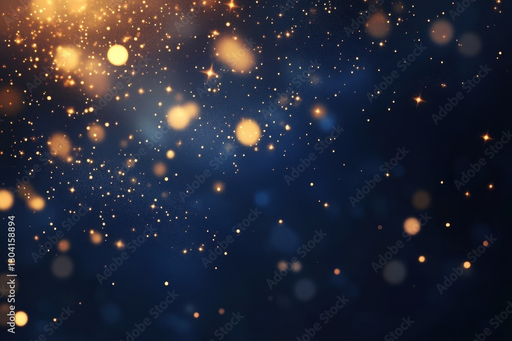 Fototapeta premium Luxurious gold foil texture blends with dark blue hues, forming an elegant and festive design