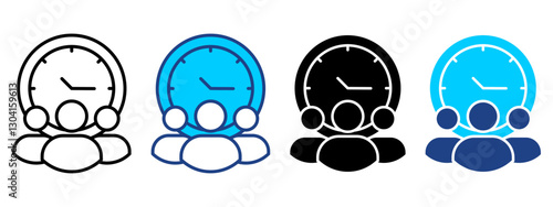 Time Management Icon Set Multiple Style Collection