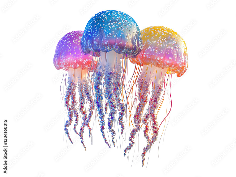 Fototapeta premium bundle of colorful jellyfish