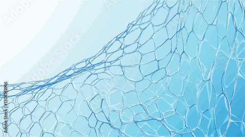 The image showcases an abstract texture composed of a network of interconnected lines and shapes.  The color palette is predominantly light and medium shades of blue, creating a gradient