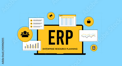 Enterprise resource planning with ERP systems, business management software, and workflow automation. Integrated applications optimize operations, resource planning, and organizational efficiency