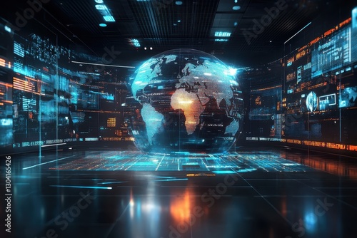 World news background with digital elements for breaking news studio