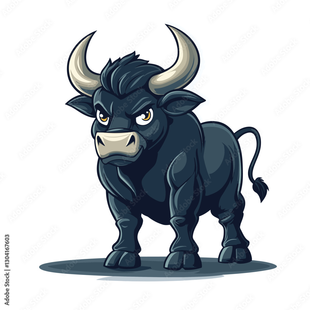 Fototapeta premium Cartoon angry Bull vector clipart