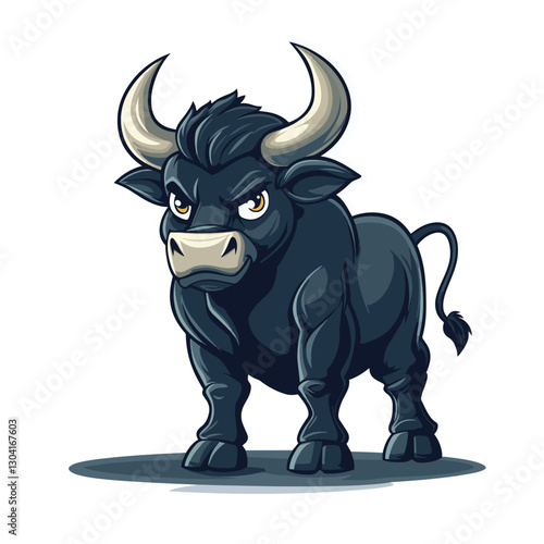 Cartoon angry Bull vector clipart