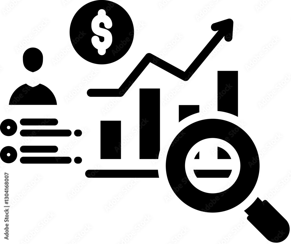 Market Analysis Icon in Glyph Style. Simple Vector Design. Simple Vector Glyph Icon Market Analysis Icon in Glyph Style. Simple Vector Design. Simple Vector Glyph Icon