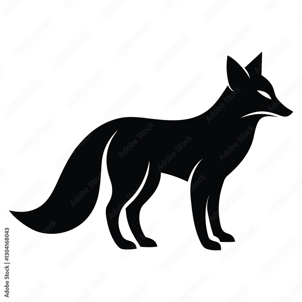 Minimal Fox Silhouette Icon for Logo Design and Graphic Use Minimal Fox Silhouette Icon for Logo Design and Graphic Use