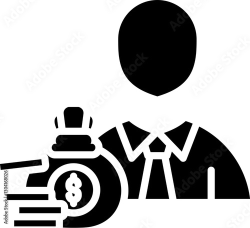 Investor Icon in Glyph Style. Simple Vector Design. Simple Vector Glyph Icon