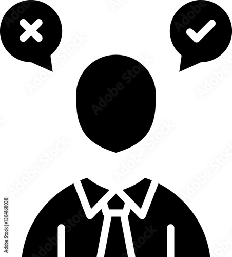 Decision Making Icon in Glyph Style. Simple Vector Design. Simple Vector Glyph Icon