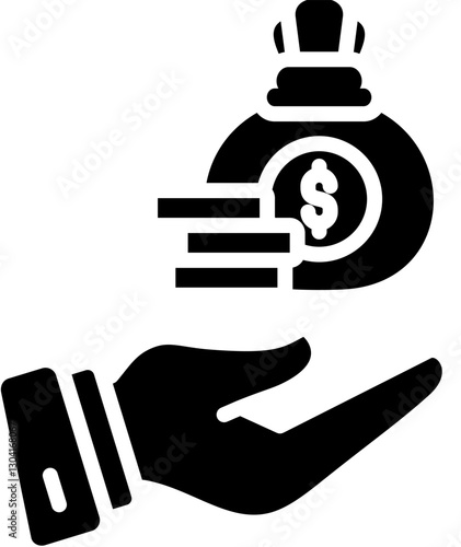 Funding Icon in Glyph Style. Simple Vector Design. Simple Vector Glyph Icon