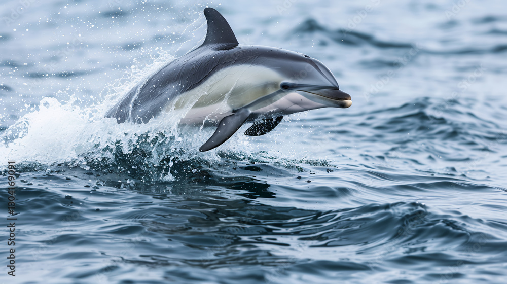 Obraz premium Dolphin Jumping in Open Sea - Marine Wildlife Photography