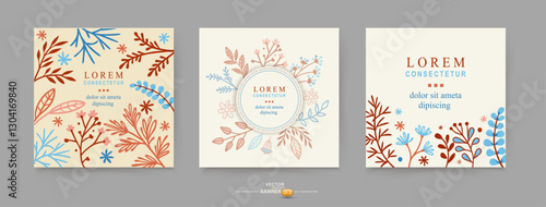 Wallpaper Mural VVector set. Floral vintage background pastel colors. Cute Elements for Easter Cards. Template for design, advertising, postcard, invitation, label, banner. Torontodigital.ca