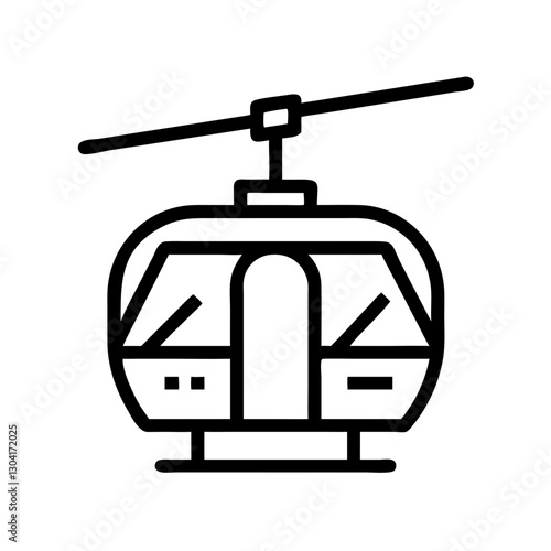 cable car in flat style. Cable car outline icons. Cable car thin line icon set . his expansive collection features diverse funicular and cable car gondola icons, ideal for projects related to mounta

