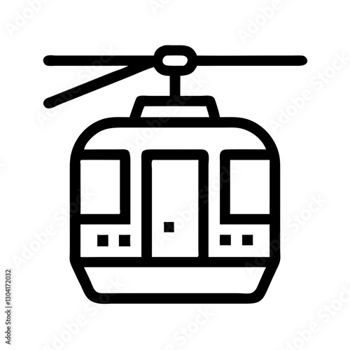 cable car in flat style. Cable car outline icons. Cable car thin line icon set . his expansive collection features diverse funicular and cable car gondola icons, ideal for projects related to mounta

