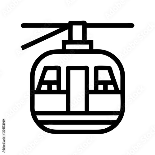 cable car in flat style. Cable car outline icons. Cable car thin line icon set . his expansive collection features diverse funicular and cable car gondola icons, ideal for projects related to mounta


