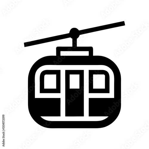 cable car in flat style. Cable car outline icons. Cable car thin line icon set . his expansive collection features diverse funicular and cable car gondola icons, ideal for projects related to mounta

