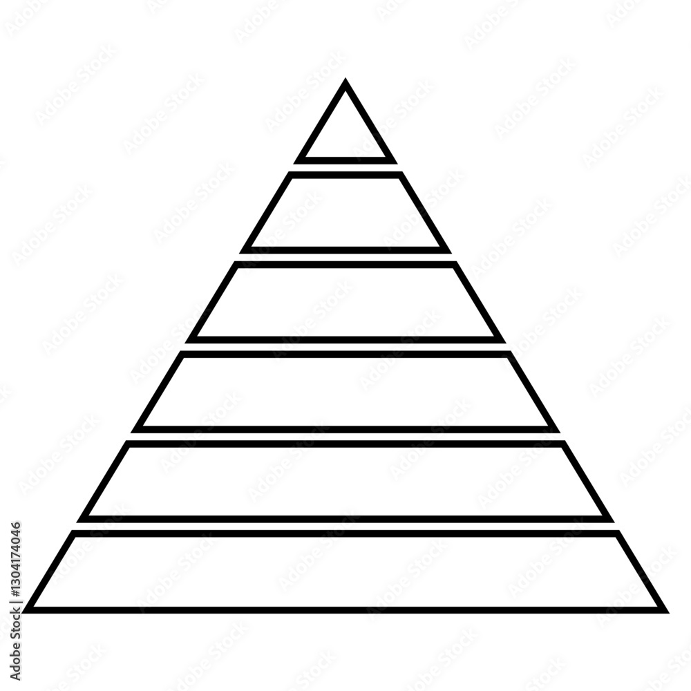 Sleek Black Pyramid Chart Hierarchical Design in Simple Outline