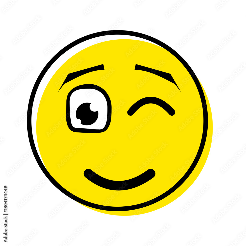 Fototapeta premium Winking Smiley Face Emoji