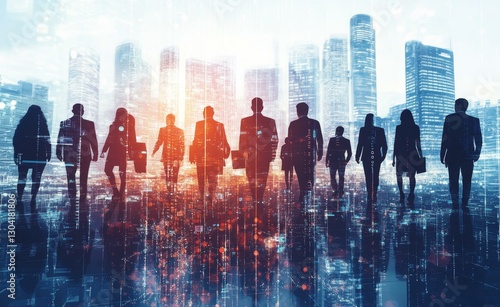 Business People Walking in Modern City