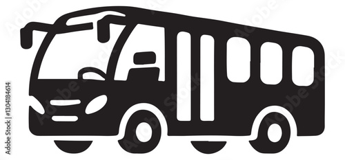 City Bus Silhouette Vector Black Public Transportation Illustration Design