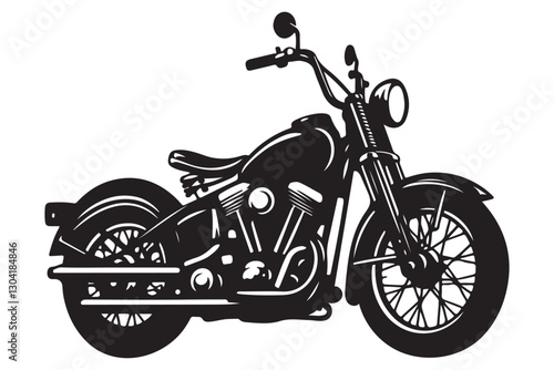 Vintage Motorcycle Silhouette Illustration a Classic Cruiser Design Art