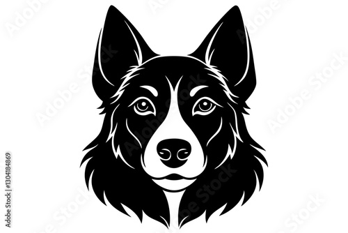 dog head design silhouette vector illustration