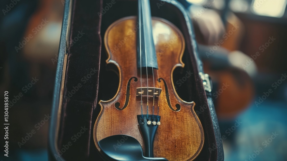 Violin in Case, Shop, Soft Focus Violin in Case, Shop, Soft Focus