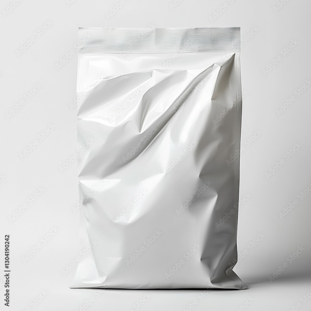White paper and plastic bags on a black background White paper and plastic bags on a black background