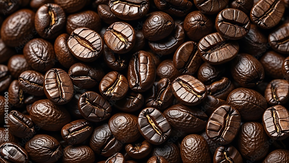 High-Detail Macro Image of Aromatic Coffee Beans, Perfect for Food and Beverage Themes High-Detail Macro Image of Aromatic Coffee Beans, Perfect for Food and Beverage Themes