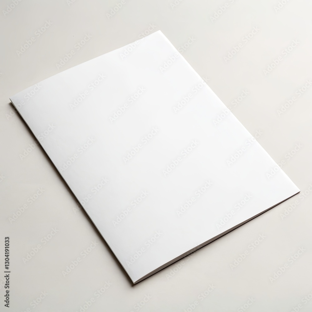 White Blank Paper Mockup. Generative Ai.