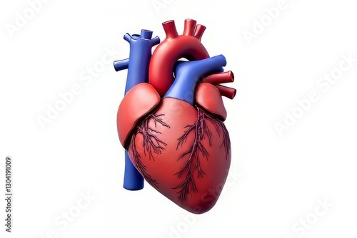 3D Anatomy of the Human Heart with Blood Vessels photo