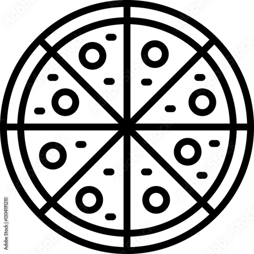 Pizza icon line simple style
