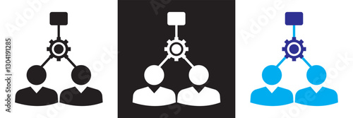 Collaboration  Icons set. Business related icons: teamwork, handshake, agreement, etc. Isolated on white and black background. Vector illustration. EPS 10