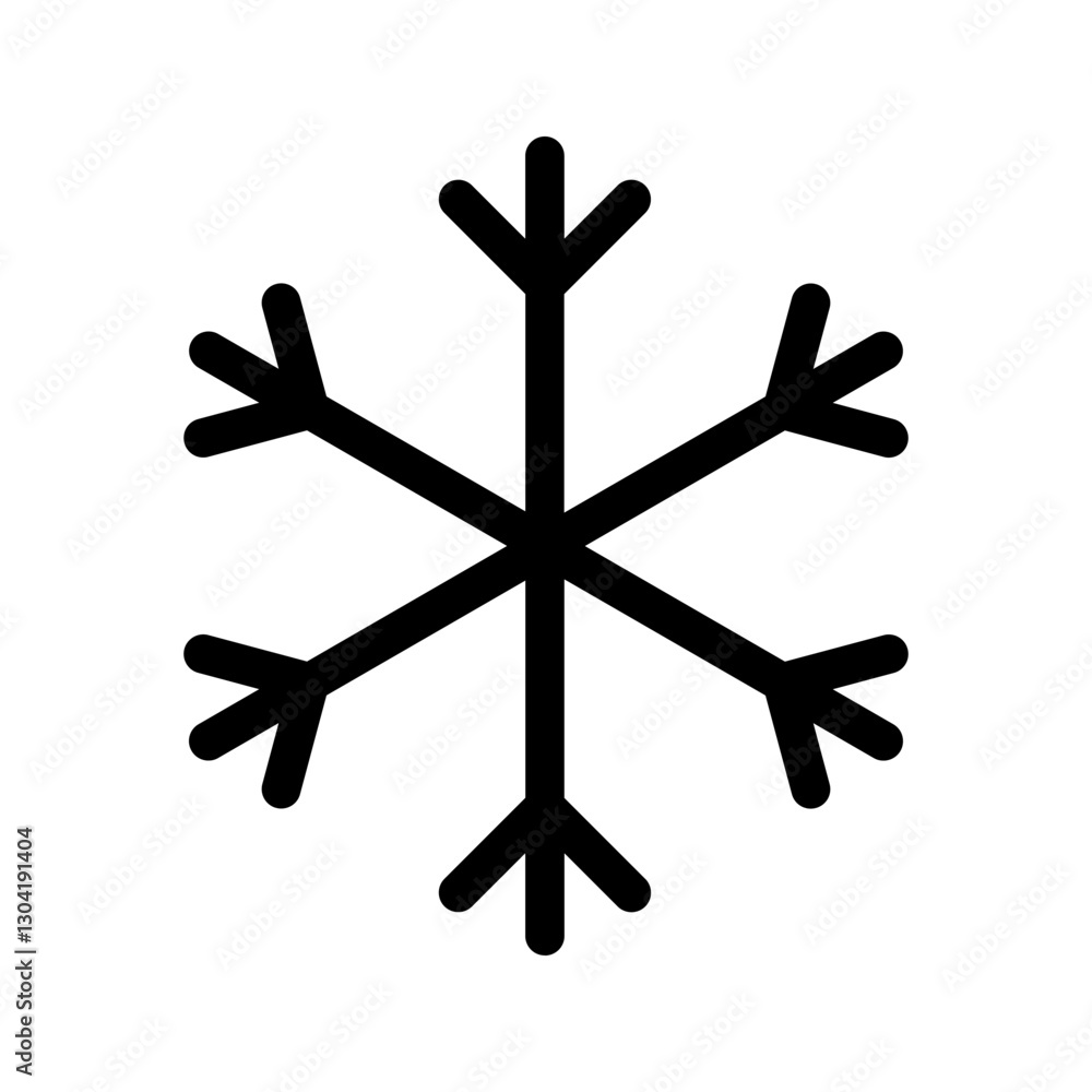 Snowflakes Icon on white background. Snowflakes Icon on white background.