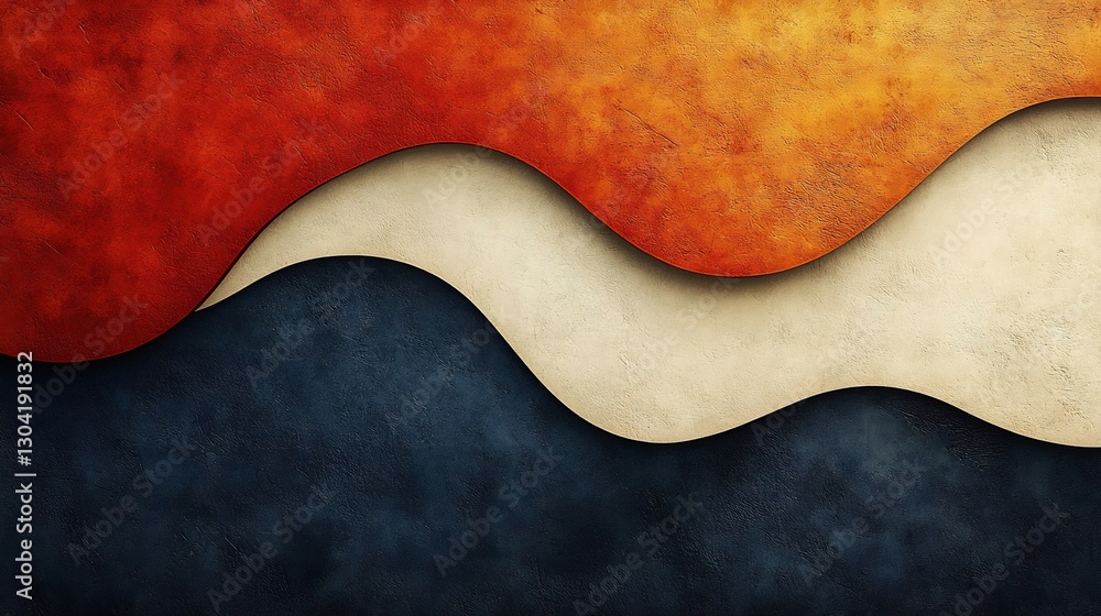 Abstract Warm Cool Waves Flowing Design. AI Generated Abstract Warm Cool Waves Flowing Design. AI Generated