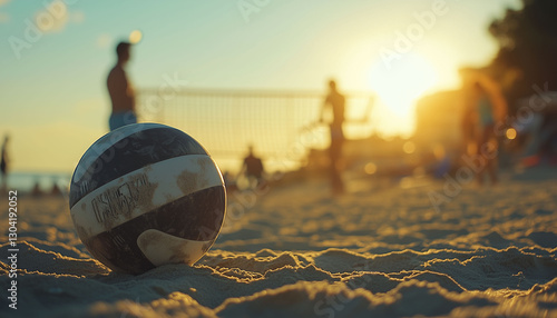 Volleyball on Soft Beach Sand Under the Sun – Summer Sports and Leisure