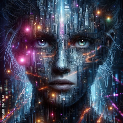 Wallpaper Mural Inner Architecture: Surreal Girl Portrait-City
 Torontodigital.ca