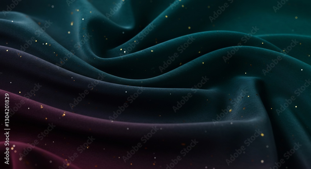 Obraz premium Dark Teal Silk Drape Shimmers Softly Subtle Gradient Elegant Texture. AI Generated
