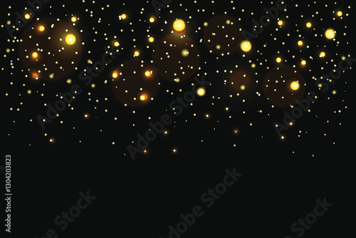 Gold glitter shiny holiday confetti with glow vector image