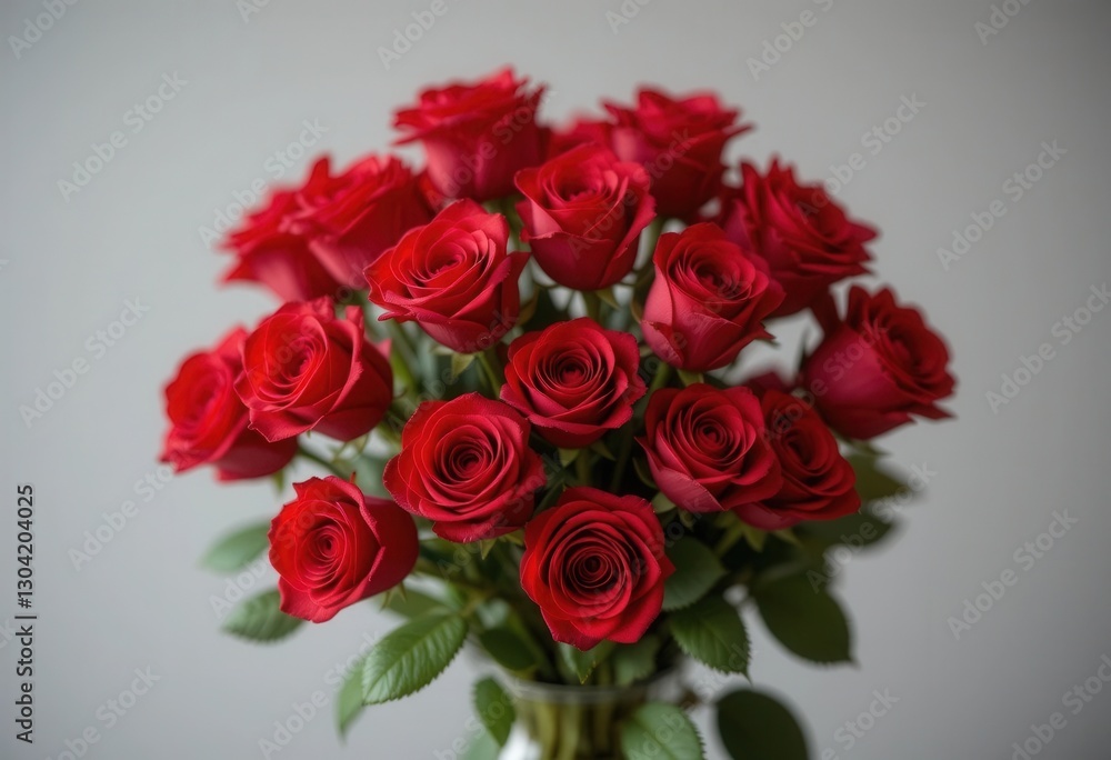 Beautiful bouquet of red roses arranged elegantly in a vase Beautiful bouquet of red roses arranged elegantly in a vase
