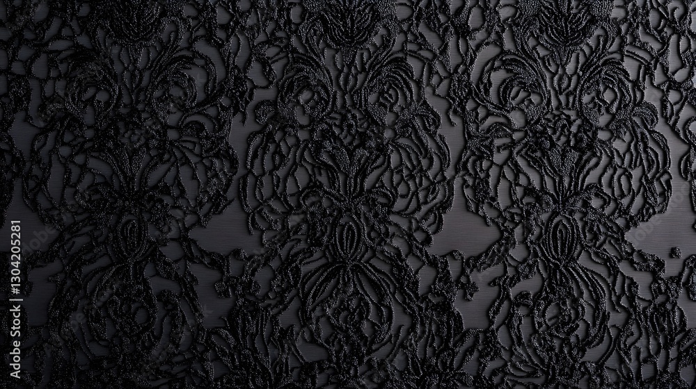 A gothic woven lace pattern with dark, intricate details and elegant filigree A gothic woven lace pattern with dark, intricate details and elegant filigree
