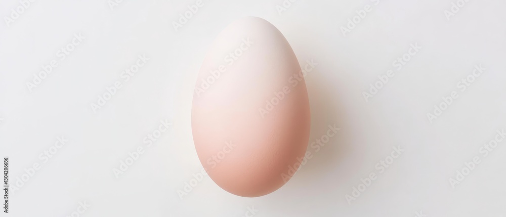 Fototapeta premium Single Ombre Egg on White Background Minimalist Food Photography