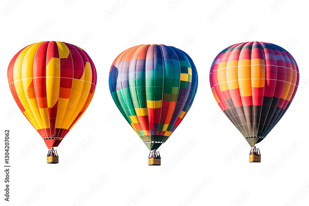 Fototapeta premium Colorful hot air balloons – Isolated on Transparent Background