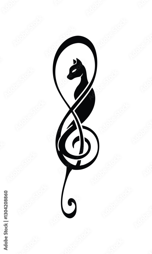 Fototapeta premium vector illustration of a silhouette of a cat